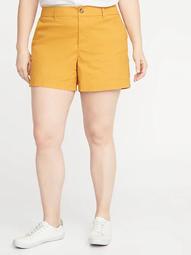 Mid-Rise Plus-Size Everyday Twill Shorts - 5 Inch Inseam