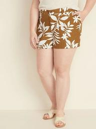 Mid-Rise Plus-Size Everyday Linen-Blend Shorts - 5-Inch Inseam