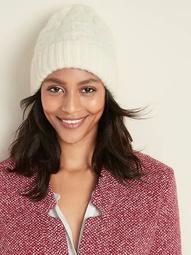 Soft-Brushed Cable-Knit Beanie for Women
