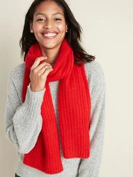 Soft-Brushed Shaker-Stitch Scarf for Women