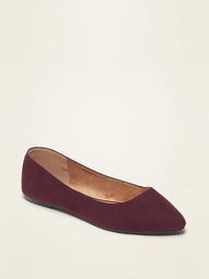 Faux-Suede Pointy Ballet Flats for Women