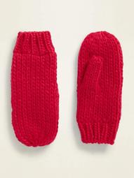 Textured-Yarn Mittens for Women