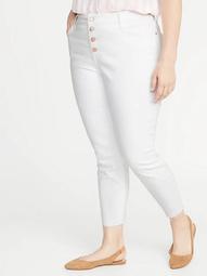High-Waisted Secret-Slim Pockets Plus-Size Button-Fly Cropped Rockstar Jeans