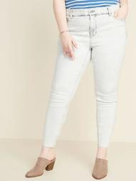 High-Waisted Secret-Slim Pockets + Waistband Plus-Size Rockstar Super Skinny Frayed-Hem Jeans