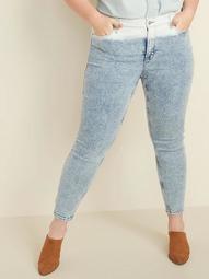 High-Waisted Secret-Slim Pockets + Waistband Dip-Dye Rockstar Plus-Size Super Skinny Jeans