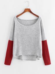 Plus Colorblock High Low Sweater