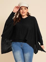 Plus Solid 2 In I Cape Jumper