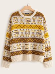 Plus Fair Isle Pattern Sweater