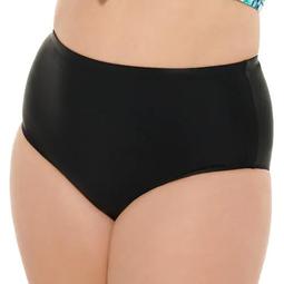 Plus Size Costa Del Sol Scalloped High-Waisted Bikini Bottoms