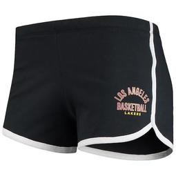 Women's Junk Food Black Los Angeles Lakers Side Piping Shorts