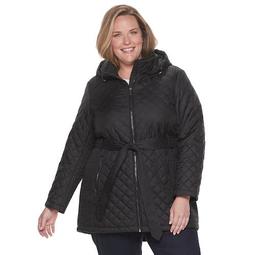 Plus Size TOWER by London Fog Hooded Quilted Jacket