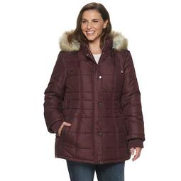 Plus Size d.e.t.a.i.l.s Hooded Adjustable Side Tab Puffer Coat