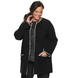 Plus Size Croft & Barrow® Blanket Stitch Sweater Coat