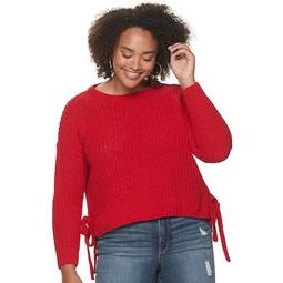 Juniors' Plus Size Candie's® Solid High-Low Pullover Sweater