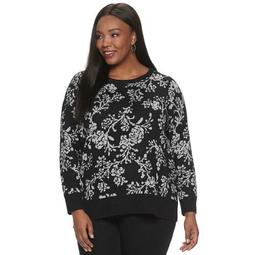 Plus Size Croft & Barrow® Print Sweater