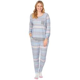Plus Size Cuddl Duds® Long Sleeve Top & Jogger Set With Socks