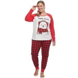 Plus Size Jammies For Your Families Cool Bear Top & Bottoms Pajama Set by Cuddl Duds