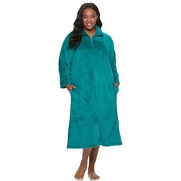 Plus Size Miss Elaine Essentials Cuddle Fleece Long Robe