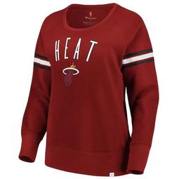Women's Fanatics Branded Red Miami Heat Team Arch Fleece Sweater