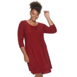 Juniors' Candies® Plus Cable Sweater Dress