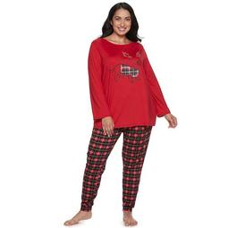 Plus Size Croft & Barrow® Printed Pajama Tee & Pajama Pants Set