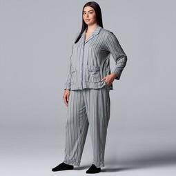 Plus Size Simply Vera Vera Wang 3-Piece Pajamas & Socks Set