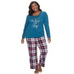 Plus Size Be Yourself Dreamy Fleece 2-Piece Pajama Set