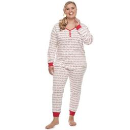 Plus Size LC Lauren Conrad Jammies For Your Families Fa La La Top & Bottoms Pajama Set