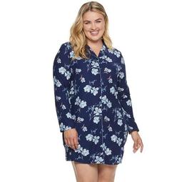 Plus Size Women's Gloria Vanderbilt Lush Printed Sleep Shirt