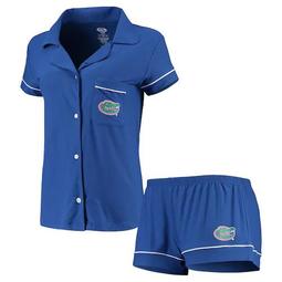 Women's Concepts Sport Royal Florida Gators Fairway Jersey Knit Shirt & Shorts Sleep Set