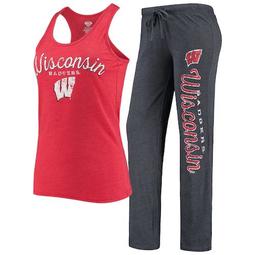 Women's Concepts Sport Red/Charcoal Wisconsin Badgers Essential Topic Tank Top & Pants Sleep Set
