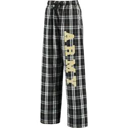 Women's Black/White Army Black Knights Flannel Pajama Pants