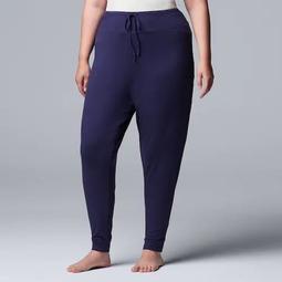 Plus Size Simply Vera Vera Wang Basic Luxuries Banded Bottom Sleep Pants