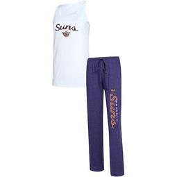 Women's Concepts Sport White/Purple Phoenix Suns Topic Tank Top & Pants Sleep Set