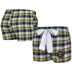 Women's Concepts Sport Navy/Gold Denver Nuggets Piedmont Flannel Sleep Shorts