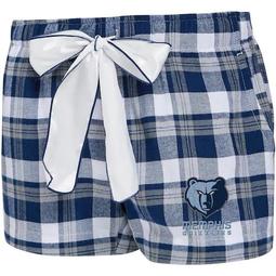 Women's Concepts Sport Navy/Gray Memphis Grizzlies Piedmont Flannel Sleep Shorts
