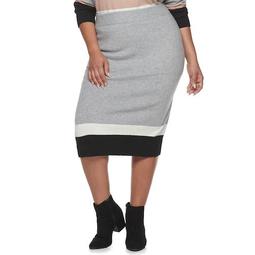Plus Size Apt. 9® + Cara Santana Colorblock Sweater Skirt