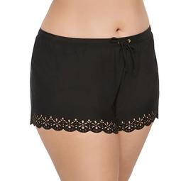 Plus Size Apt. 9® Laser-Cut Scalloped Cover-Up Shorts