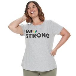 Plus Size Family Fun™ "Be Strong" Rainbow Pride Graphic Tee