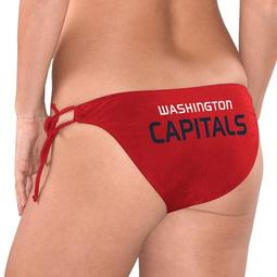 Women's G-III 4Her by Carl Banks Red Washington Capitals Breaking Waves Bikini Bottom