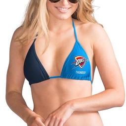 Women's G-III 4Her by Carl Banks Blue/Navy Oklahoma City Thunder Game Day Pickoff Bikini Top
