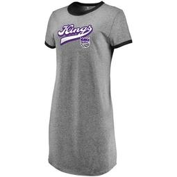 Women's Fanatics Branded Heathered Gray Sacramento Kings Tri-Blend T-Shirt Dress
