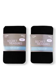 Secret Treasures Control Top Opaque Tights, 2-Pack