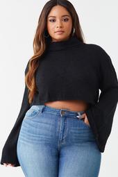Plus Size Boucle Turtleneck Sweater