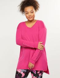 LIVI Active French Terry Sweatshirt - Lace-Up Sleeves