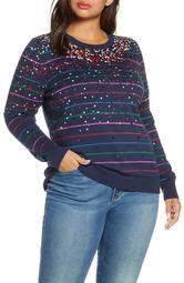 x Atlantic-Pacific Confetti Metallic Stripe Sweater