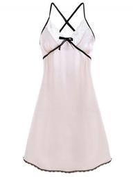 Crisscross Lace and Satin Plus Size Night Dress