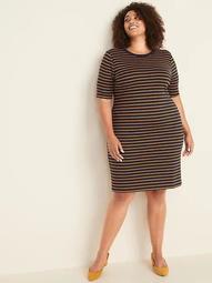 Fitted Plus-Size Jersey-Knit Tee Dress 