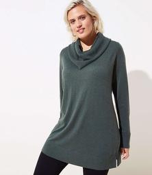 LOFT Plus Luxe Knit Cowl Neck Tunic Sweater