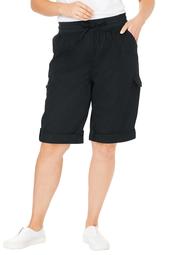 Woman Within Plus Size Convertible Length Cargo Short Shorts